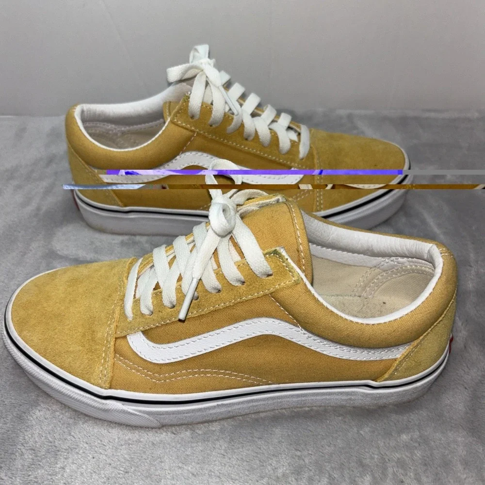 VANS Old Skool Off The Wall Yellow Suede Sneakers M Size 6 W Size 7 1/2